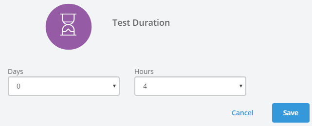 Test Duration Screen