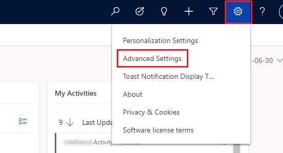 Microsoft Dynamics 365 | Advanced Settings