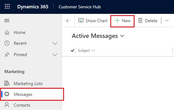 Microsoft Dynamics 365 | Messages