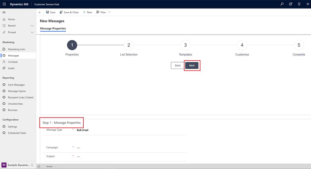 Microsoft Dynamics 365 | Message Properties